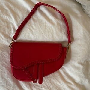 Urban Expressions Red Braided-Trim Shoulder Bag
